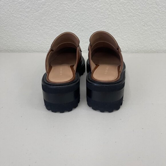 Aerosoles Reba Tan Faux Leather Lug Sole Slip On Comfort Mules Shoes Womens 6 M - Picture 3 of 7